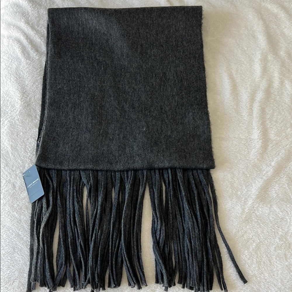Lucky Brand Dark Gray Fringe Scarf